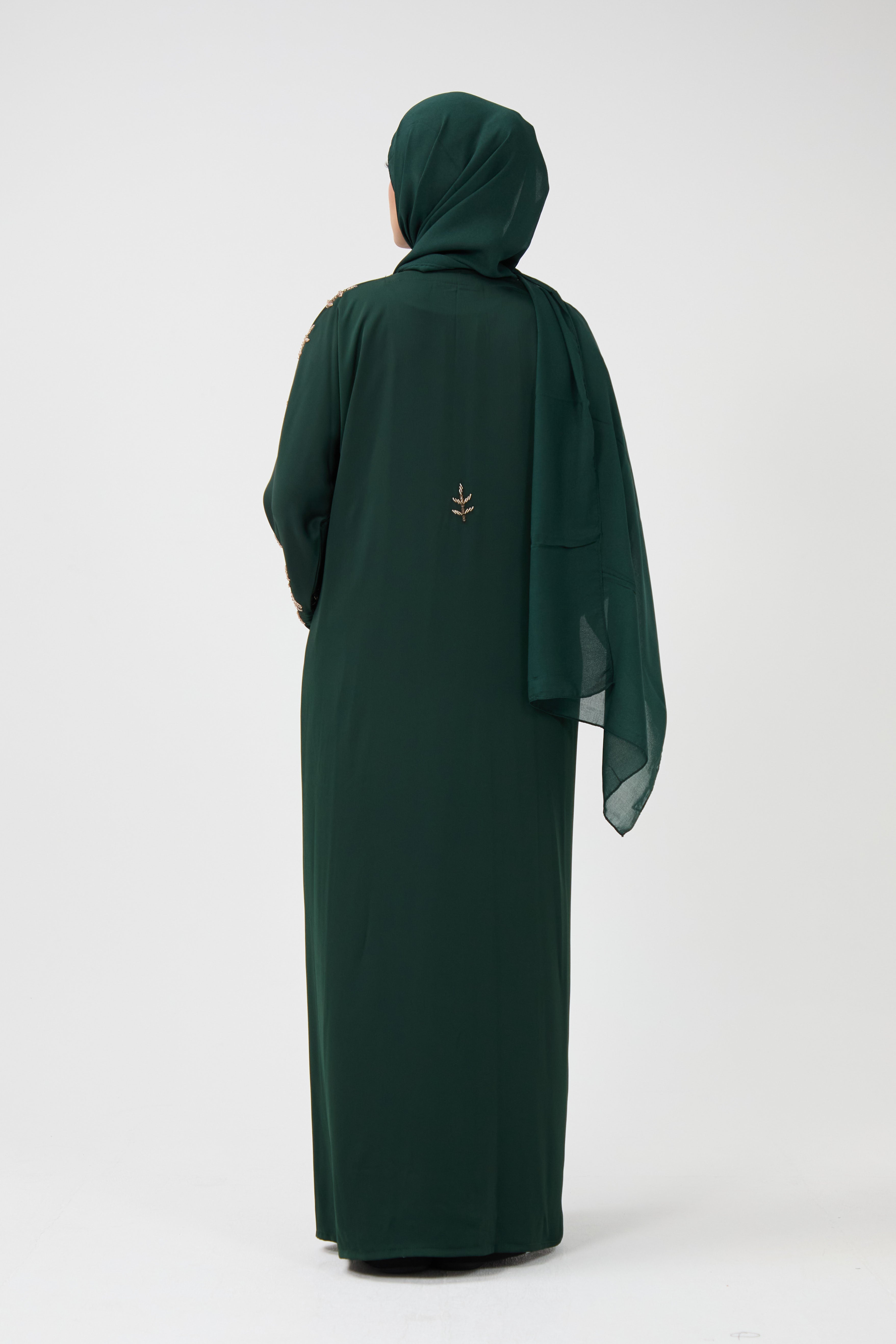 Draped Collar Luxury Abaya