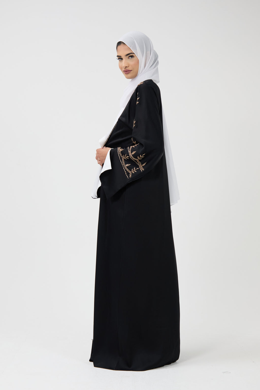 Draped Collar Luxury Abaya