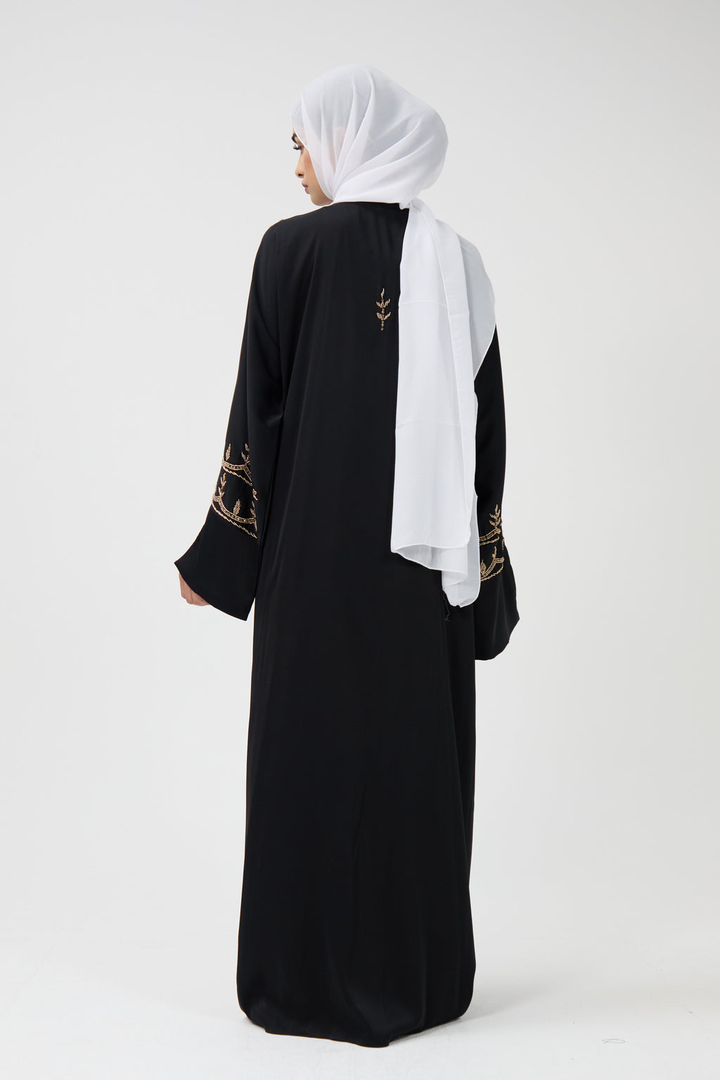 Draped Collar Luxury Abaya