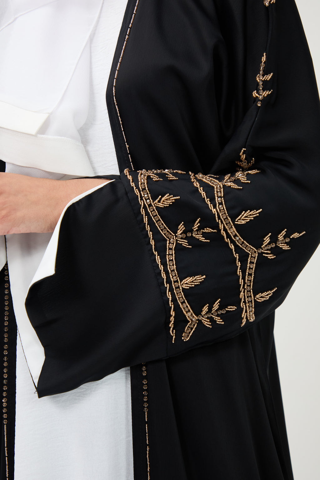 Draped Collar Luxury Abaya