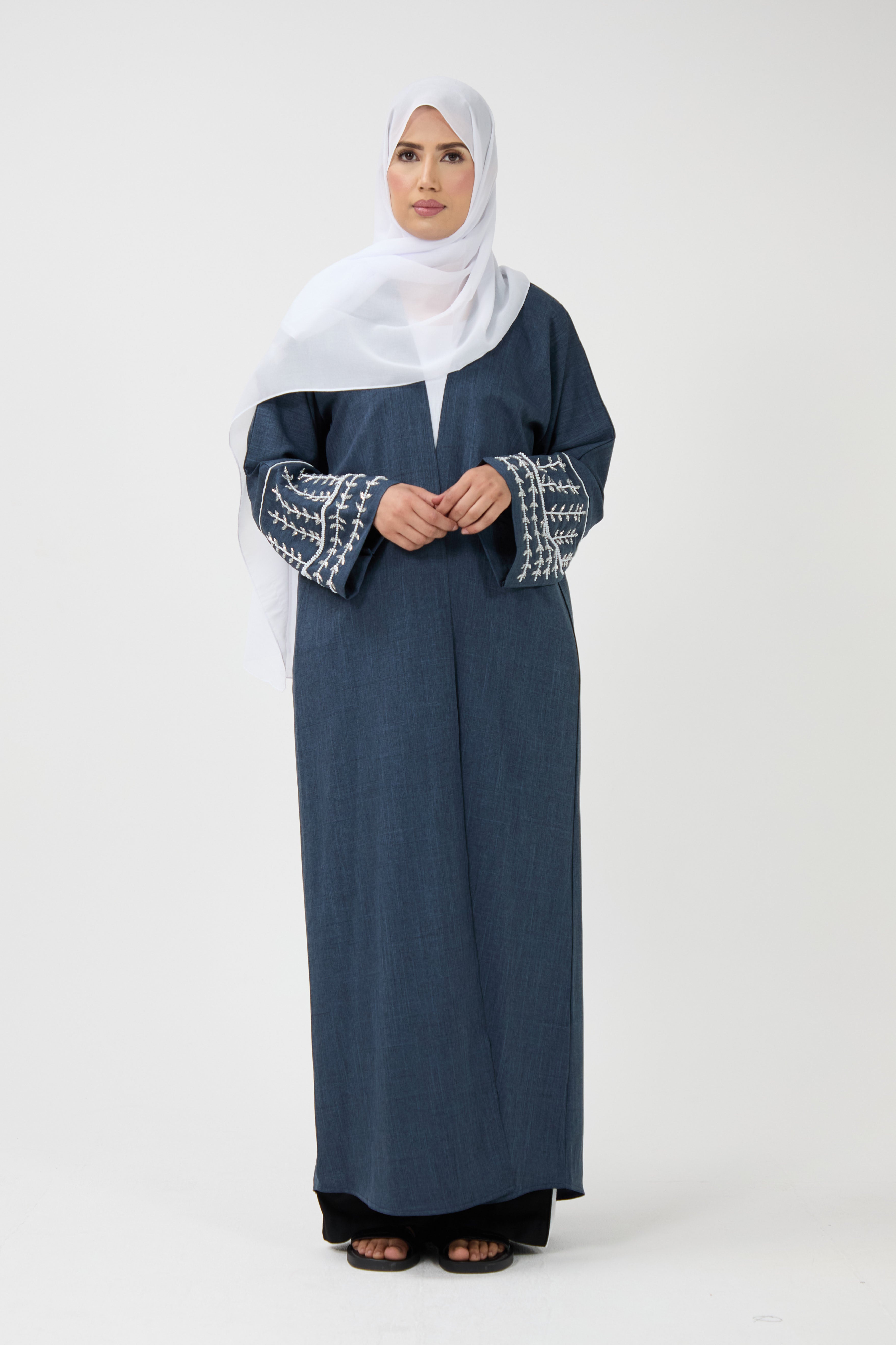 Draped Collar Luxury Abaya