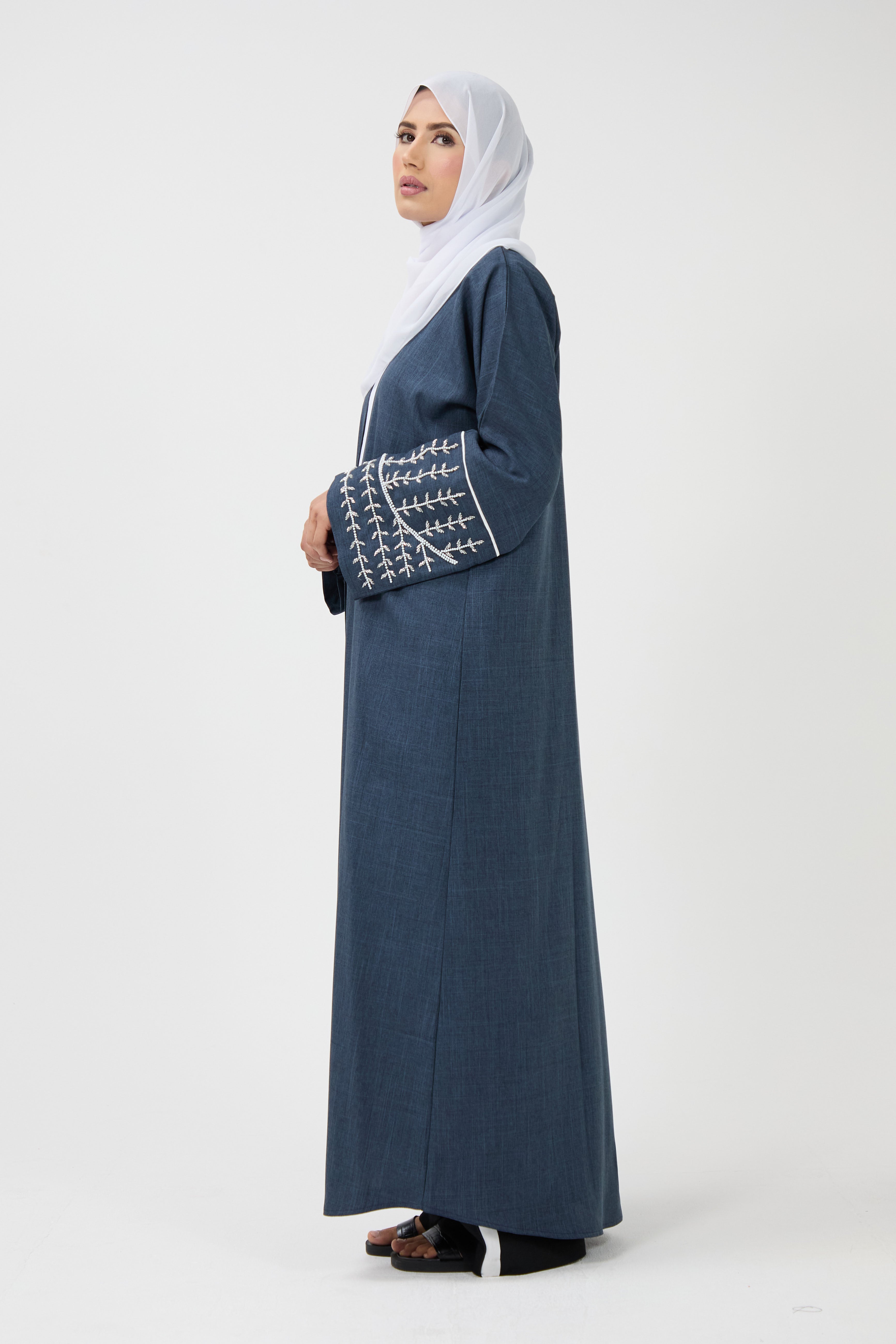 Draped Collar Luxury Abaya